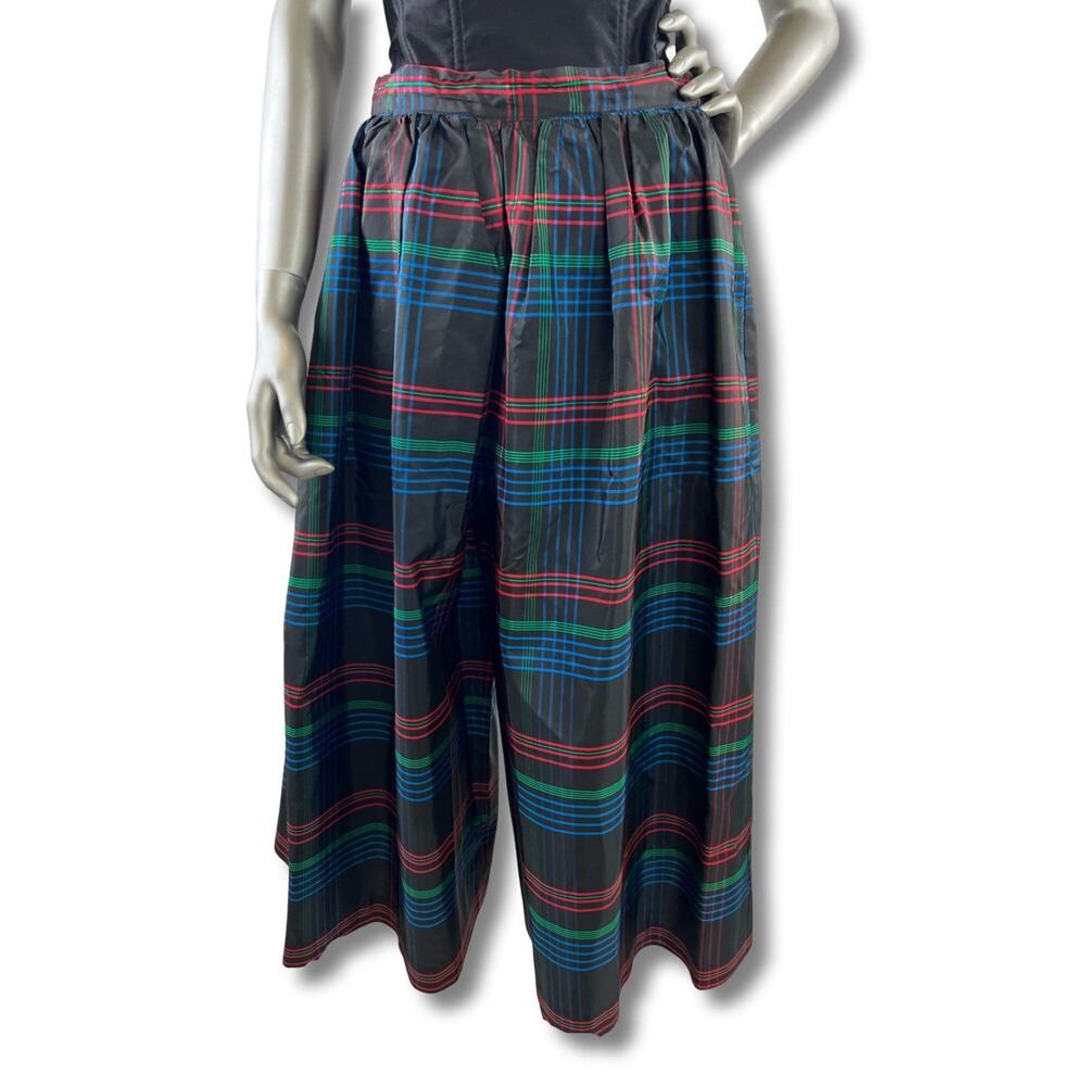 Vintage 1980s Plaid Culotte Pants Small/Medium